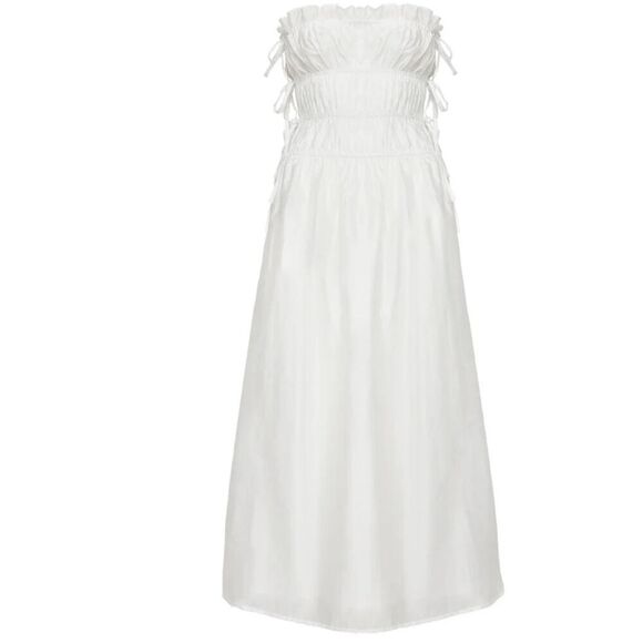 Princess Polly EMILIANO STRAPLESS MAXI DRESS WHITE Nwot Size 12 Lace Up Sides - Picture 10 of 11